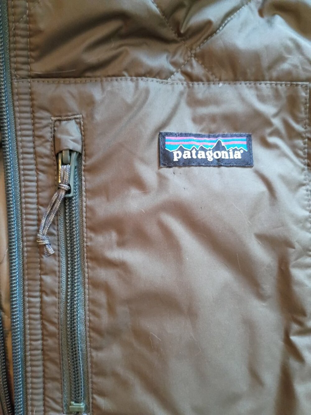Patagonia Diamond Guilted Bomber Hoody Small Basin Green